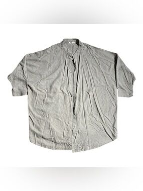 Black Crane Duster Wool Cotton Open Front Cardigan Tunic Taupe Gray